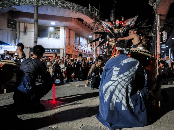 龍山會の囃子披露